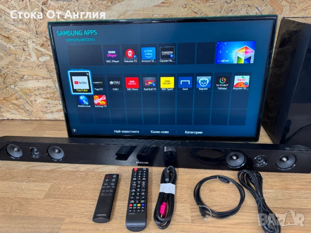 Телевизор и саундбар - Samsung 28inch / smart/ сет3, снимка 2 - Телевизори - 51294676