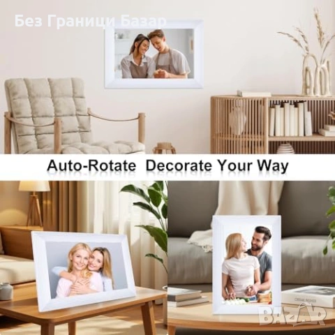 Нова WiFi фото рамка 10.1" Frameo HD IPS тъчскрийн 32GB стенен монтаж, снимка 5 - Друга електроника - 53843292
