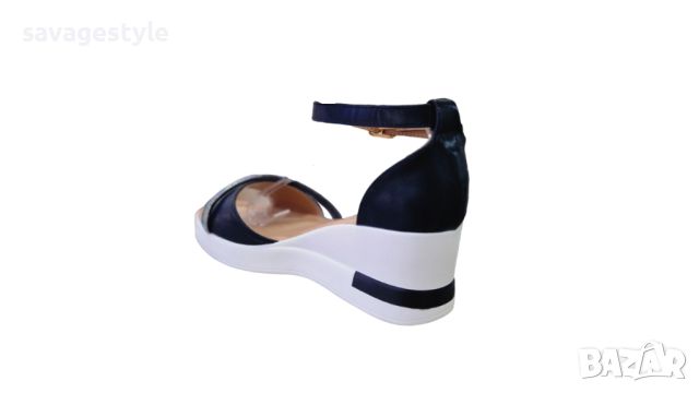 Дамски елегантни сандали Weide на платформа в черно и бяло, снимка 3 - Сандали - 46104085