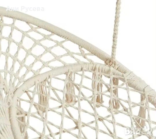 Двойна бежова градинска люлка за двама с възглавници, снимка 7 - Градински мебели, декорация  - 53518816