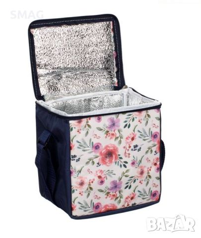 Изотермална чанта Blue Ecru Floral 20x15x19cm - 5.5л, снимка 2 - Хладилни чанти - 46387425