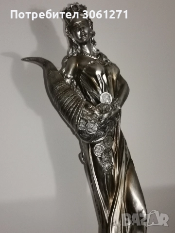 Коледа дойде. Голяма Статуетка Фортуна сребриста – 50 см., снимка 5 - Декорация за дома - 52673206