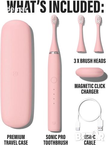 Електрическа четка за зъби Blush Pink Sonic Pro, розова, снимка 8 - Други - 51543356