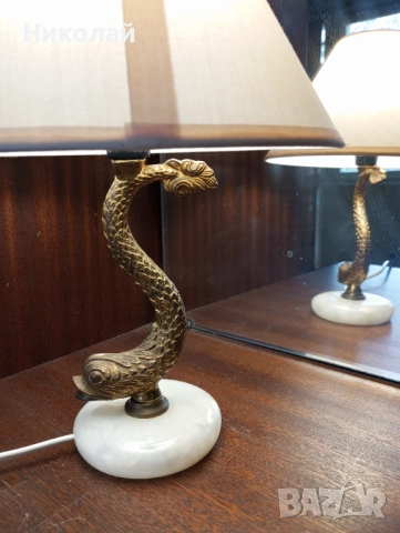 Красива бронзова нощна лампа , снимка 9 - Антикварни и старинни предмети - 52436231