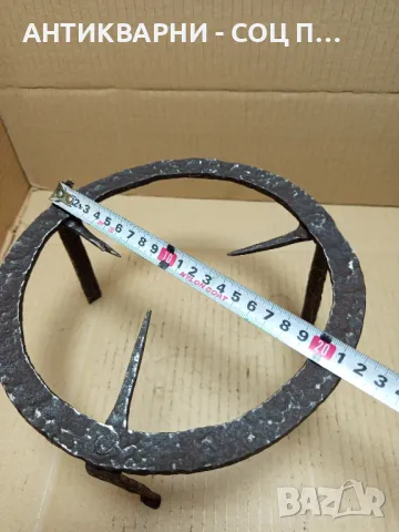 Комплект Соц Стари Ръчно Ковани Медна Тенджера С Саджек Пиростия За Огнище Номер 9., снимка 9 - Антикварни и старинни предмети - 49924280