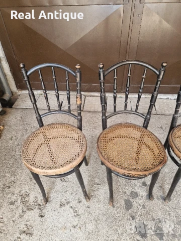 Антикварни 4 броя дървени столове Jacob & Joseph KOHN , снимка 3 - Антикварни и старинни предмети - 50641550