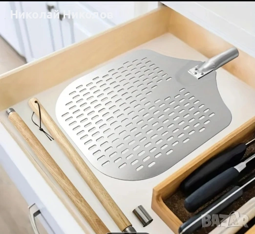 Алуминиева лопата за пица. Разглобяема. И скрепер за тесто. Комплект. , снимка 2 - Други - 53785389