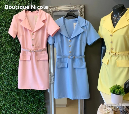 Къси елегантни рокли с коланче  , снимка 3 - Рокли - 53714063