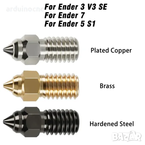 Дюза Creality Ender-3 V3 SE, Ender-5 S1, Ender-7 - 0.2, 0.4 3 дюзиD принтер, снимка 1 - Принтери, копири, скенери - 44712706