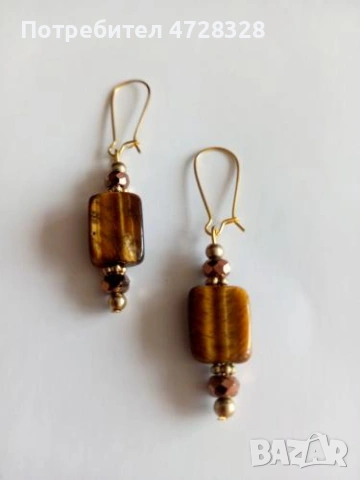 Висящи обеци от тигрово око