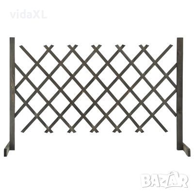 vidaXL Градинска оградна решетка, сива, 120x90 см, чам масив(SKU:314825