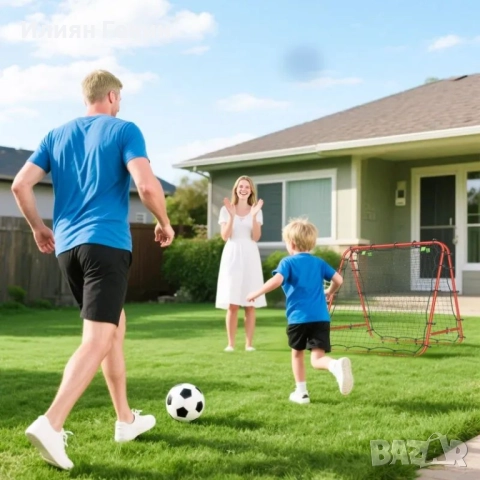 Футболна врата HOMCOM, регулируема, сгъваема, метална рамка, снимка 4 - Футбол - 52015080