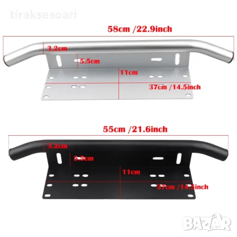 ПРОМОЦИЯ Стойка за номер с LED Фарове 72W Черна Стойка Ролбар За Джип, снимка 2 - Аксесоари и консумативи - 46987122