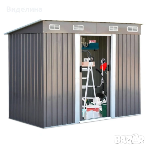 Метална градинска къща за инструменти с вентилация и заключване, снимка 4 - Други - 53160710