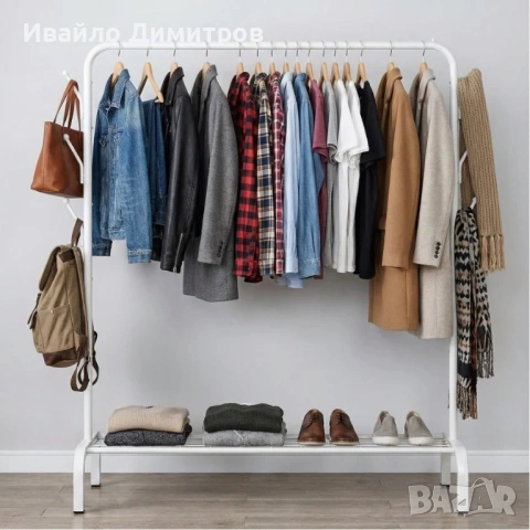 Метален щендер за дрехи и обувки, снимка 5 - Етажерки - 54215294