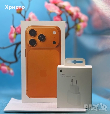 НОВ!!! APPLE iPhone 17 Pro, 256GB, 5G, Cosmic Orange + подарък оригинален адаптер Apple 