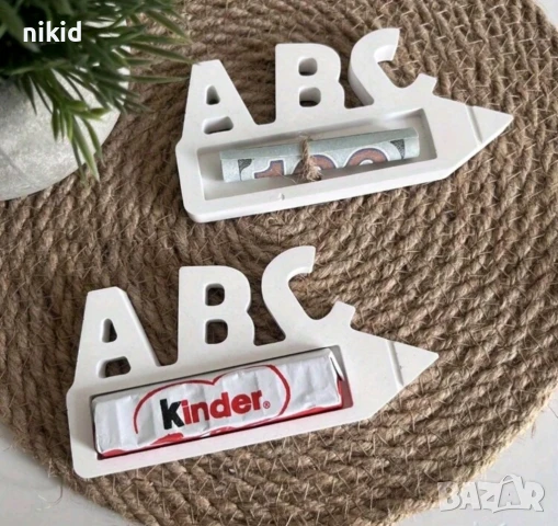 ABC молив с отвор дупка поставяне сувенир пари киндер училище силиконов молд форма смола гипс, снимка 3 - Форми - 50500460