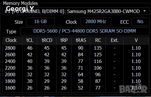 32GB (2x16GB) DDR5 5600 SODIMM (лаптоп), снимка 7 - RAM памет - 52986255