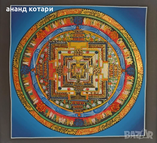 Калачакра Мандала Тханка, снимка 2 - Картини - 48646265