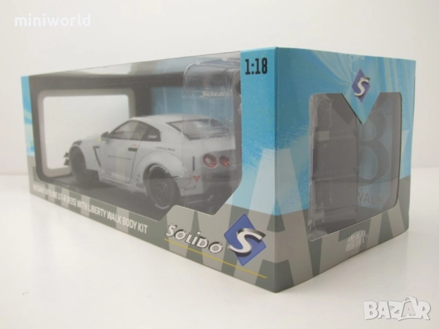 Nissan GT-R R35 Liberty Walk Bodykit Type 2 2024 с фигурка - мащаб 1:18 на Solido е нов в кутия, снимка 10 - Колекции - 52152978