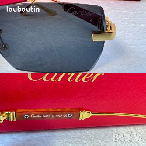 Cartier мъжки слънчеви очила с дървени дръжки , снимка 7 - Слънчеви и диоптрични очила - 46517569