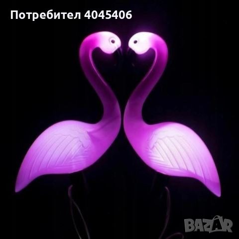 Декоративна соларна лампа във формата на фламинго, снимка 2 - Соларни лампи - 46410519