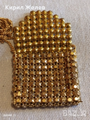 Колие pochette малка дамска чанта от златна мъниста разкошно 52249, снимка 3 - Колиета, медальони, синджири - 52492904