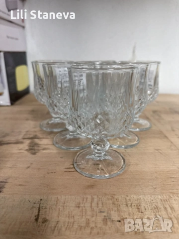 Комплект от 6 бр. чаши за вино със столчета за елегантно сервиране. , снимка 2 - Чаши - 53138399