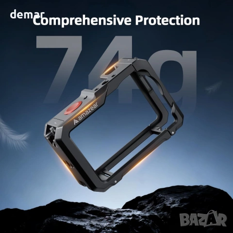 Метален защитен калъф AMAZEAR, аксесоари за DJI Osmo Action 6, черен, снимка 7 - Чанти, стативи, аксесоари - 53401616