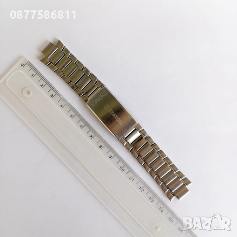 СТОМАНЕНА ВЕРИЖКА ЗА ЧАСОВНИК CASIO С ИЗВИТИ НАКРАЙНИЦИ.ВЕРИЖКИ ЗА ЧАСОВНИЦИ КАСИО С ИЗВИТИ ПЛАСТИНИ, снимка 3 - Каишки за часовници - 51614507