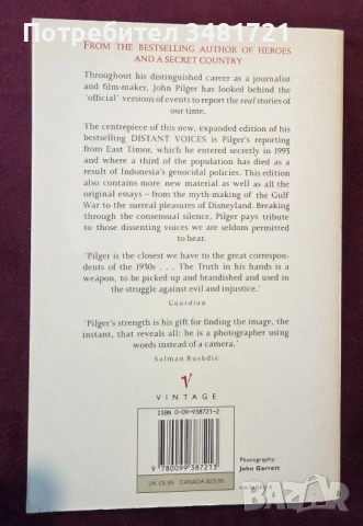 John Pilger - Distant Voices. A moral interpretation of world affairs in a cynical age., снимка 4 - Художествена литература - 53519362
