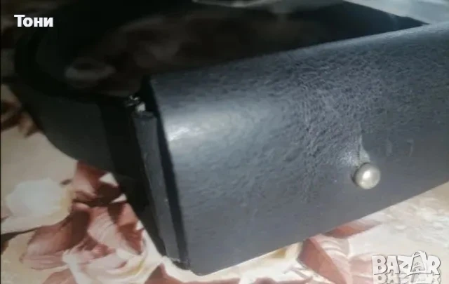 S.Oliver Оригинал Нов Мъжки Колан с Мини Портмоне от Естествена Кожа с Етикет 90см 