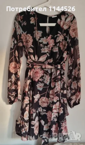 Ефирна рокля на цветя от Lascana, S, снимка 2 - Рокли - 50055196