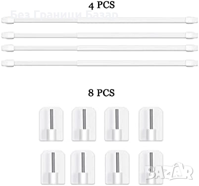 Нови Разтегателни Пердета Пръчки 30-50 см с Лепящи Куки за Прозорци и Баня, снимка 2 - Други стоки за дома - 52381734