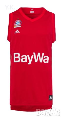 Оригинален мъжки баскетболен потник Adidas x Bayern Munchen / Season 19-20 (Home), снимка 5 - Тениски - 45203234