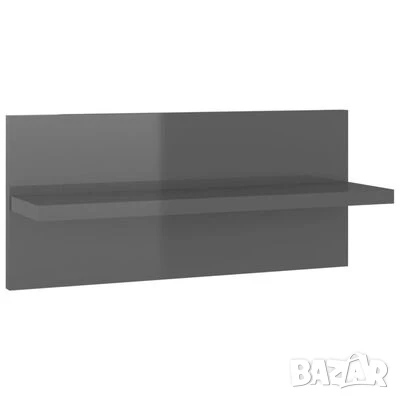 Стенни рафтове, 4 бр, сив гланц, 40x11,5x18 см, снимка 2 - Декорация за дома - 50589171