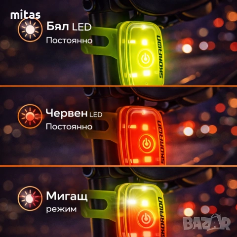 LED светлина за велосипед Skorpion ARL-241 (бял + червен диод), снимка 6 - Аксесоари за велосипеди - 40748555