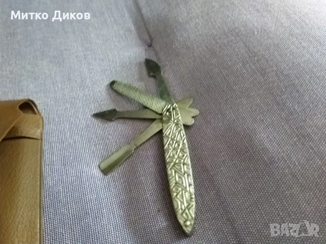 Винтидж комплект за маникюр СССР 4 части с кожено калъвче, снимка 3 - Други ценни предмети - 49623607