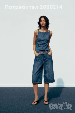 Ново Топ от деним на Zara, снимка 5 - Корсети, бюстиета, топове - 51116459