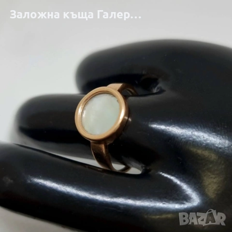 Стилен златен пръстен с перламутър – 585, 2,10г, снимка 10 - Пръстени - 54215145