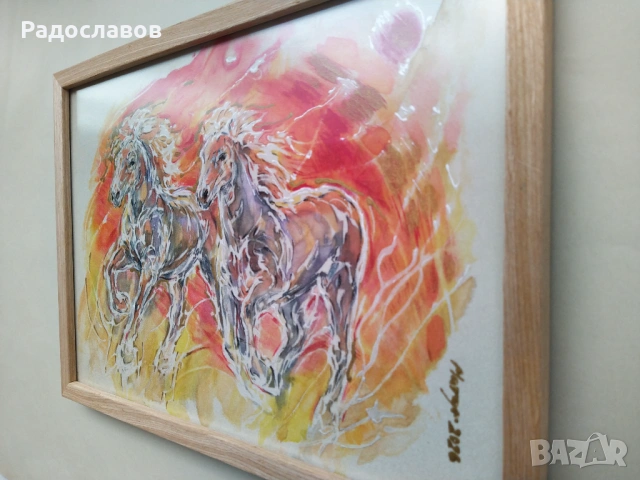 ''Коне'' / картина, оригинал /, снимка 5 - Картини - 53649407