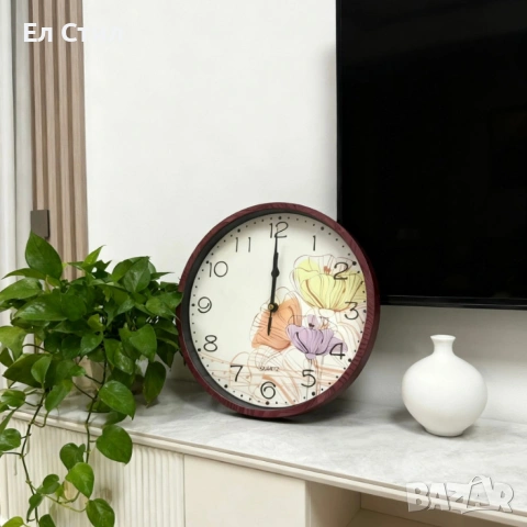 Стенен часовник Ø 25 см – стилен подарък за дом, уют и организация, снимка 3 - Стенни часовници - 53583611