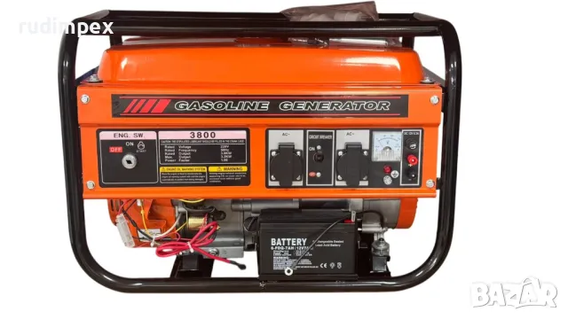 Генератор за ток 3.5 kW, 7.5 HP, бензинов, монофазен, AVR, 100% медни намотки, с електрически старте, снимка 4 - Генератори - 49843287