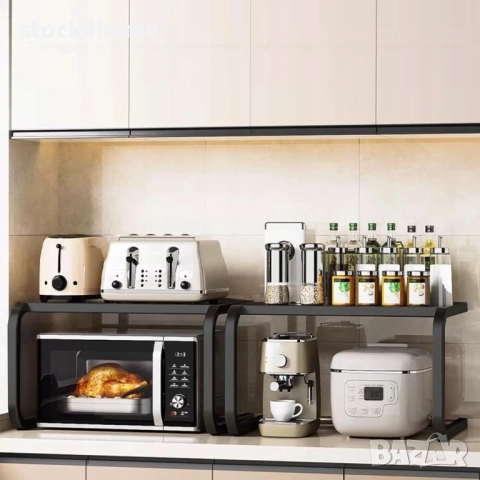 Стойка за микровълнова фурна, 55x35x35см, черна, капацитет 25кг, снимка 4 - Други стоки за дома - 52952392