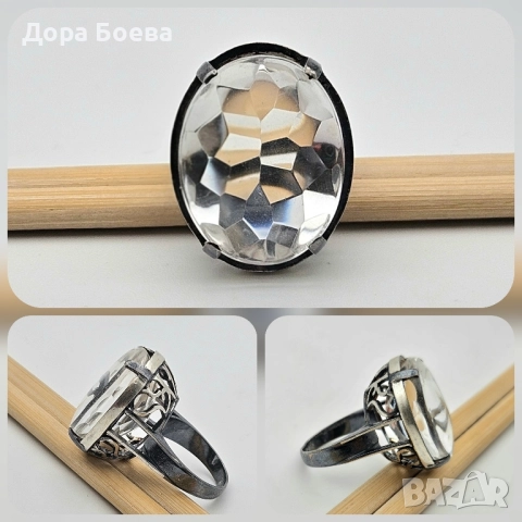 Сребърен пръстен: "Призма", снимка 3 - Пръстени - 52529186