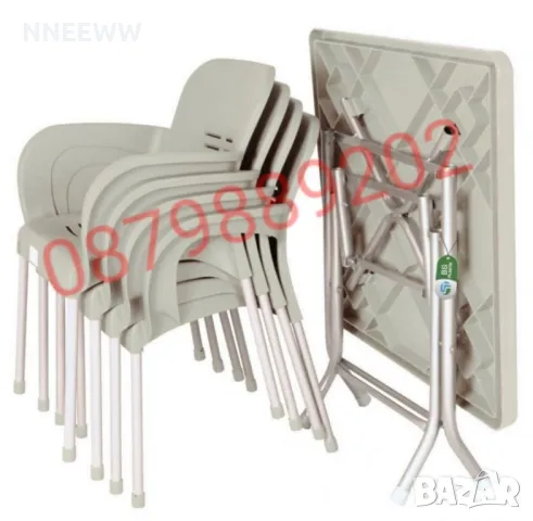 Градинска маса с метални крака 80/80см, снимка 2 - Градински мебели, декорация  - 49780988