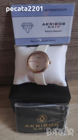 Продавам - нов дамски часовник Akribos XXIV Diamond Dial, снимка 2 - Дамски - 51402759