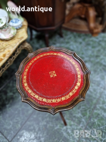 Страхотна антикварна английска помощна масичка , снимка 7 - Антикварни и старинни предмети - 52310056