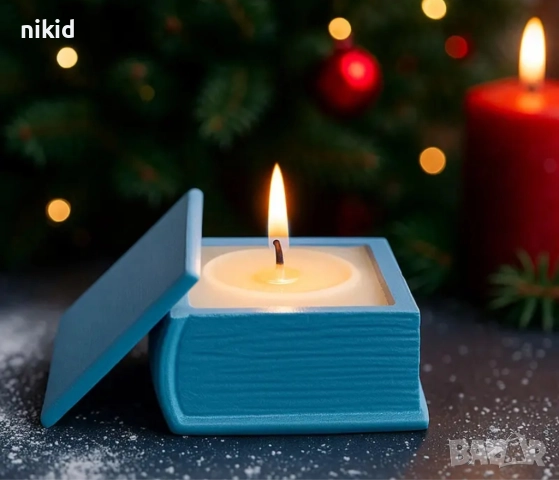 3D Правоъгълна Книга кутия с капак силиконов молд форма смола гипс шоколад фондан, снимка 2 - Форми - 52894167