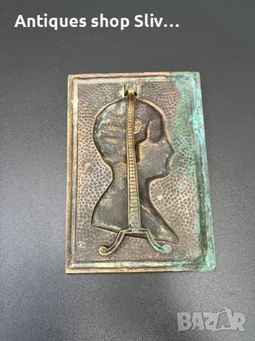 Юбилейна бронзова плоча на кралица - Астрид Шведска. №5553, снимка 7 - Антикварни и старинни предмети - 46388552
